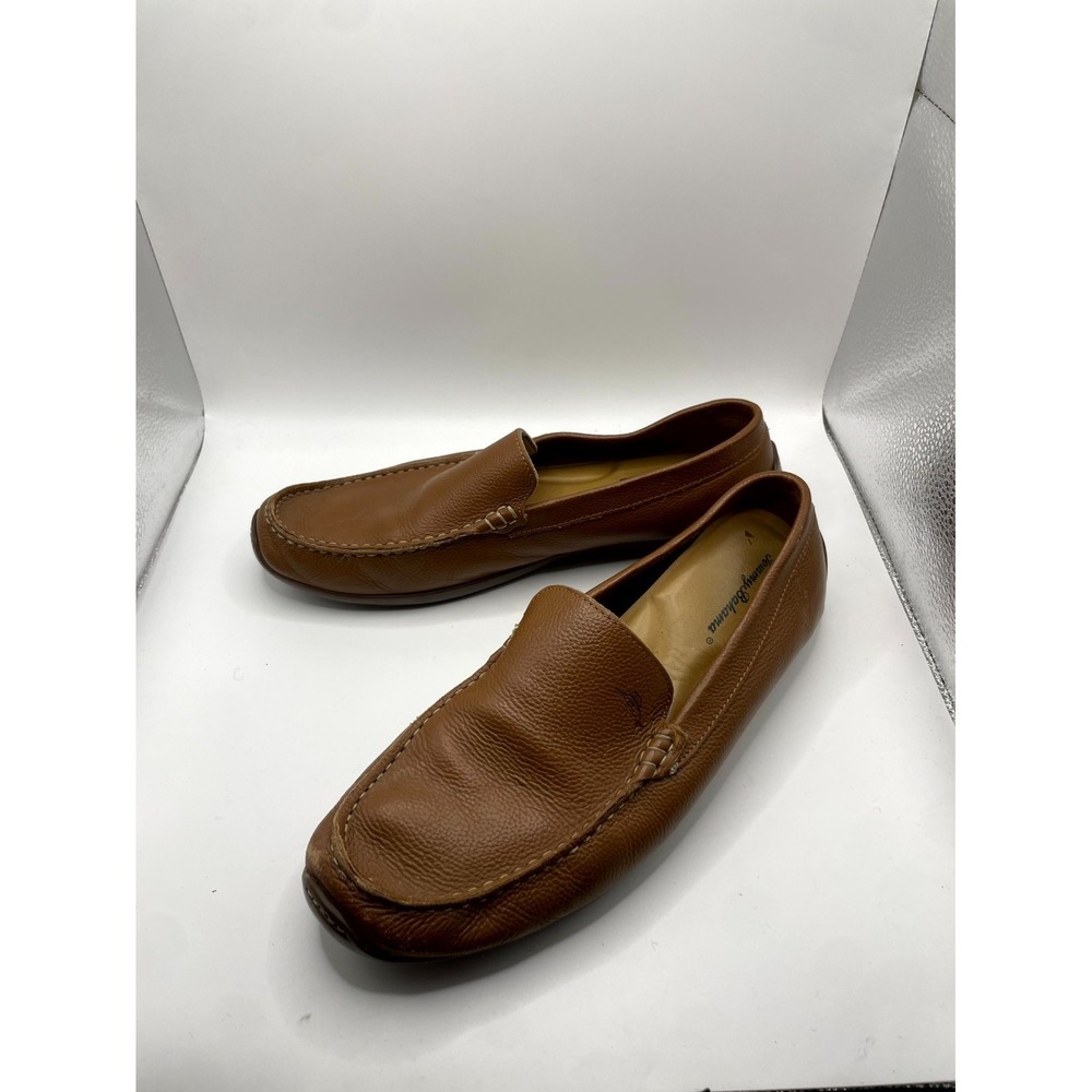 Tommy Bahama Orion Drivers Loafers Mens 9 Brown Leather Moc Toe TB7S00045